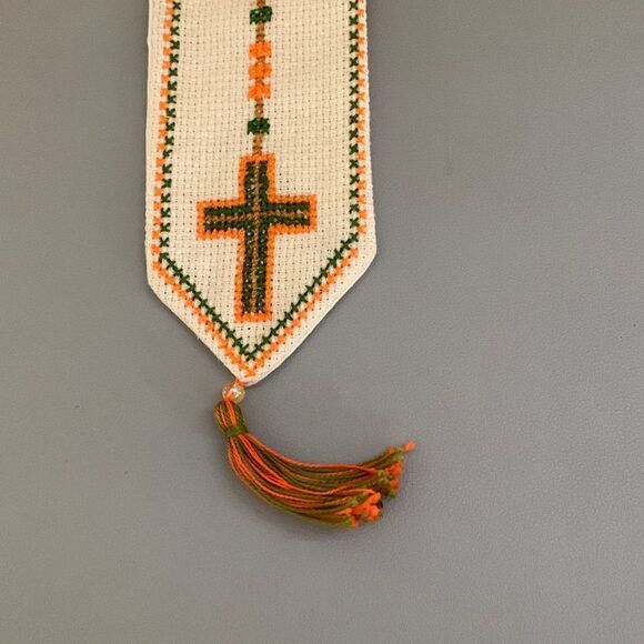Holy Land Handmade Cross Stitch Banner - Picture 2 of 6
